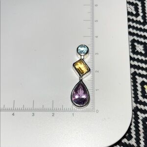 925 SU Thailand Amethyst Citrine Blue Topaz Pendant